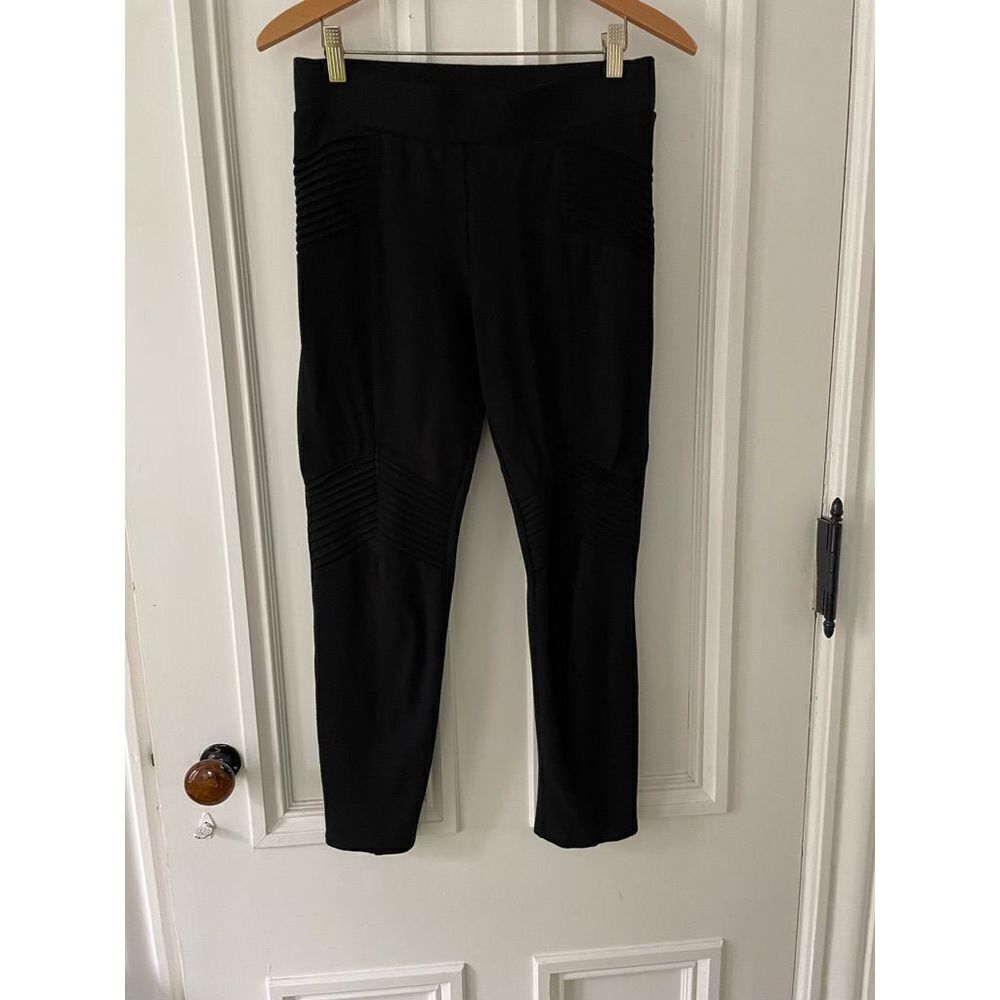 Tantrum Ink black riding ribbed leggings L